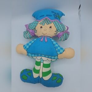 Vintage 80s BLUEBERRY MUFFIN Pillow Doll Cut And Sew Plush Strawberry Shortcake
